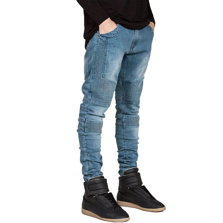 Wholesale Bulk China Cheap Clothes Fashion Biker Strech Custom Men Skinny Denim Jeans