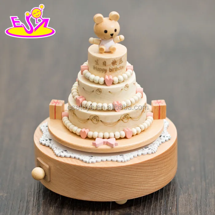 customize cartoon gifts wooden happy birthday music box for