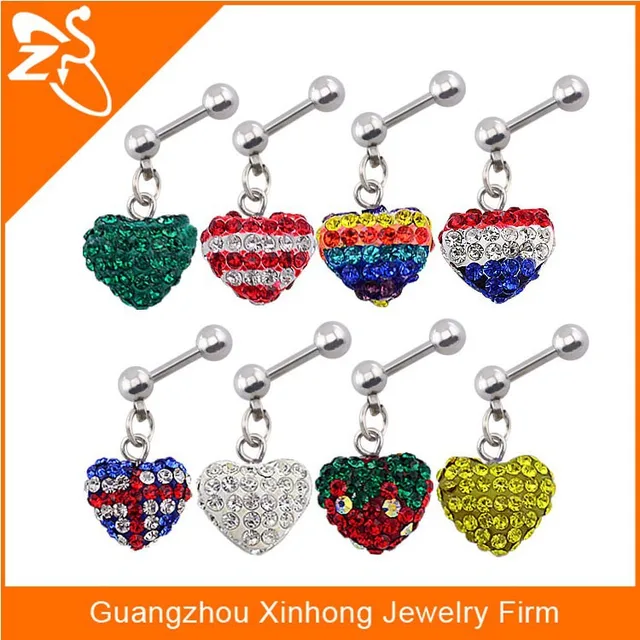 newest charm crystal ear studs dangle ball barbe charm ear studs