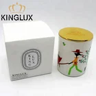 Kinglux scented candle in glass jar with gold lid