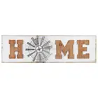 Rustic decorative plaque with letters "HOME" and O in Windmill Design
