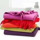 autumn winter ladies or women or girls fashion pure color new yellow black red white blue knitted scarf majored maker factory
