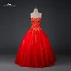 RQ077 Wholesale Bandage 2015 Wedding Gowns Gold Embroidery Red Wedding Dresses