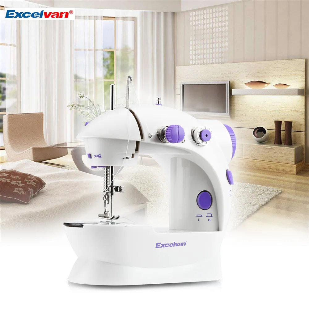 Excelvan Mini Handheld sewing machines Dual Speed Double Thread Multifunction Electric Automatic Tread Rewind Sewing Machine 12