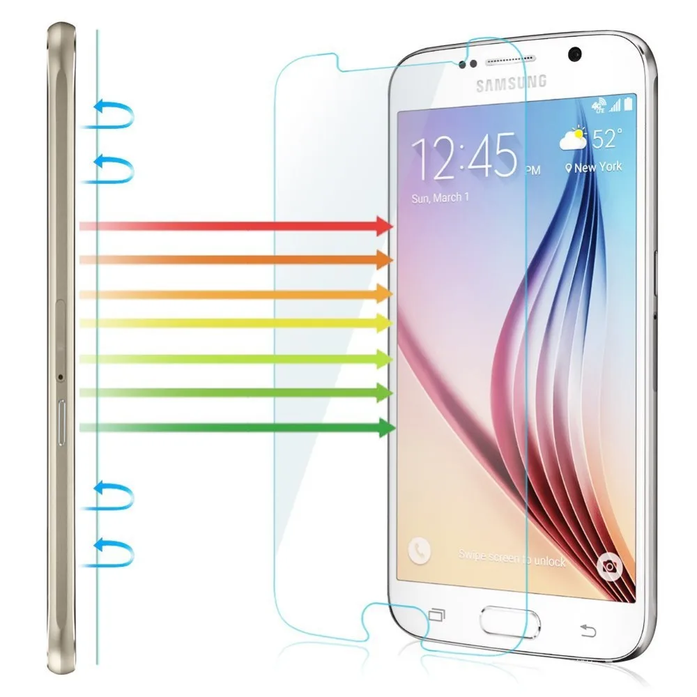 Factory price high quality 0.3mm tempered glass for Samsung S6, customized glass protector very welcomed