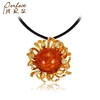 Antique Natural Amber 925 Sterling Silver Necklace Supplier with Peridot