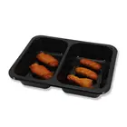 Customize quality vacuum disposable divider container plastic black food tray