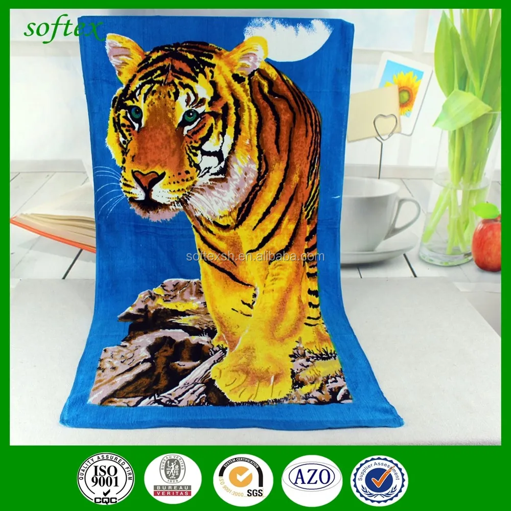 china factory 100% cotton promotional custom print bargain beach towels