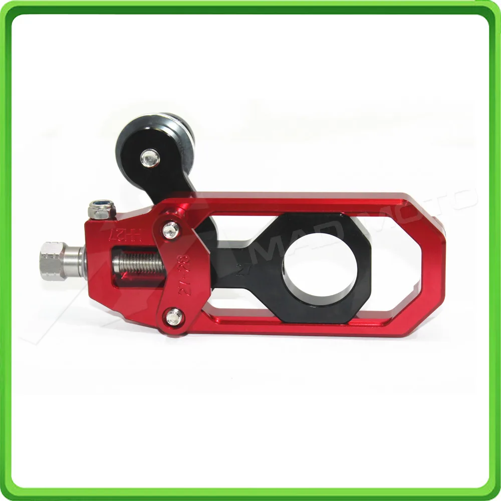 Motorcycle Chain Tensioner Adjuster with paddock bobbins kit for Yamaha R1 YZF-R1 2004 2005 Red&Black (7)