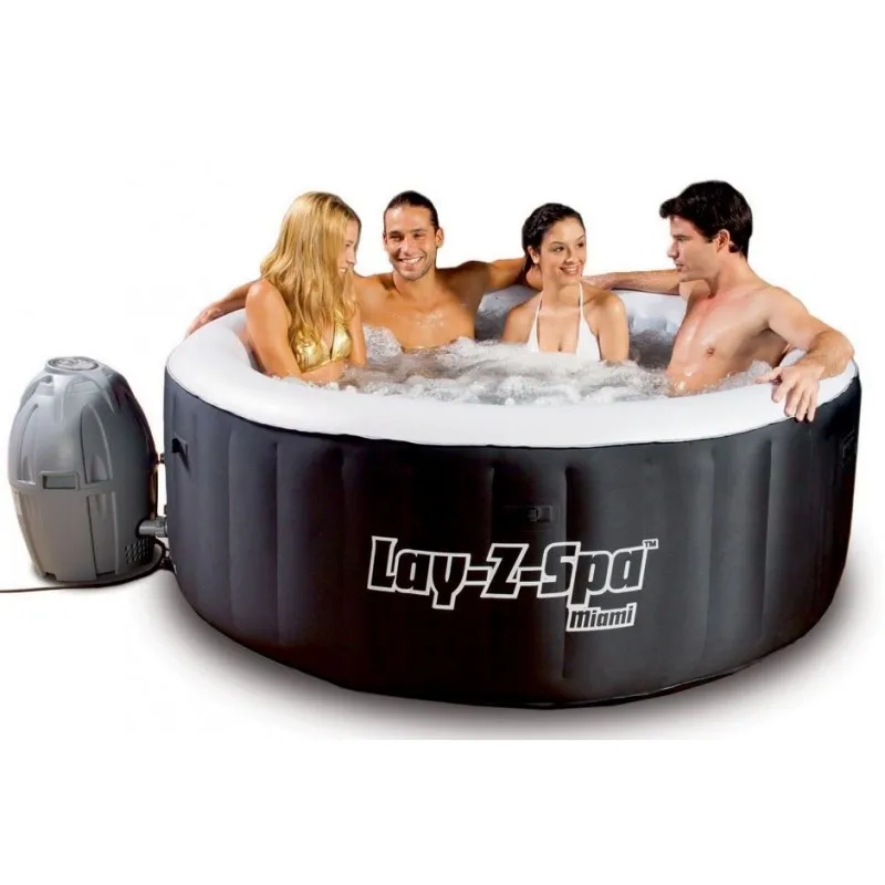 Bestway 54123 Miami Lay Z Spa 2 Orang Indoor Inflatable Hot Tub Portabel Panas Spa