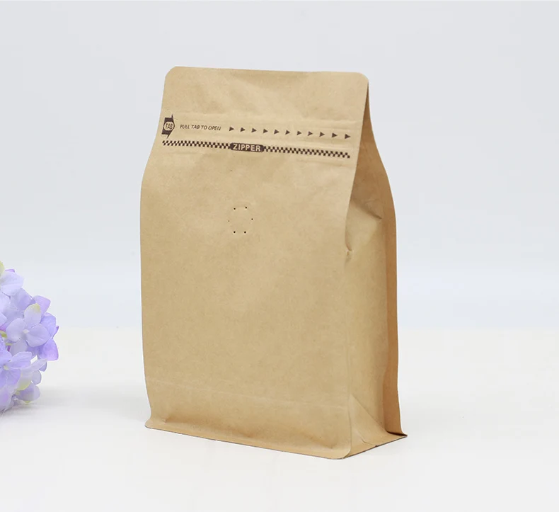 kraft paper coffee packaging bags with valve