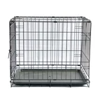 36"Metal Foldable Pet Crate Cage Fence With Double Door