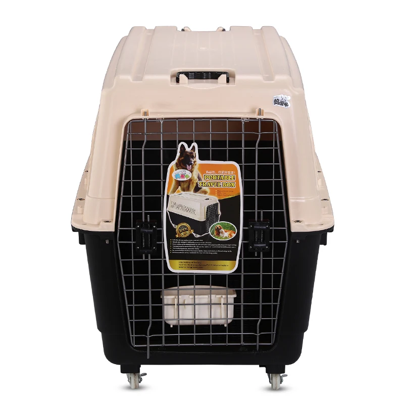 large plastic dog crate