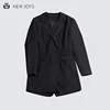 Exquisite Workmanship Women Black V-neck Ladies Office Uniform With Blazer