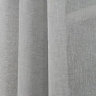 Polyester Stripe Faux Linen Chenille Yarn Drapery Window Blackout Curtain Tela De Cortinas Living Room