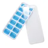 Easy-Release Customize Silicone and PP Flexible 14- Silicone Ice Cube Trays with Spill-Resistant Removable Lid