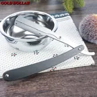 OEM Wooden Handle Straight Blade Razor Disposable Barber Razor Stainless Steel Shavette For Men Shaving