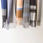 IMF Classical Plaid Cashmere Scarves Men Winter Scarf