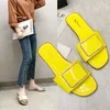 Summer fashion women slippers square buckle luxury designer sandals bejewlled rivet shoes flat slippers shoes for women ladies