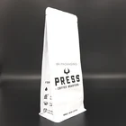 12oz box bottom zip lock coffee beans packaging bag with valve