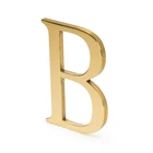 Popular vintage custom 3d solid yellow titanium polished metal wall decoration letters signs