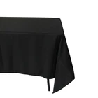 TP08171wholesale wedding decorative cheap popular black polyester rectangular square table cloth cover