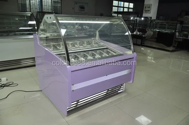 Purple gelato ice cream display freezer prices