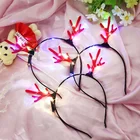 New design Halloween LED flashing reindeer antler headband for hair accessories