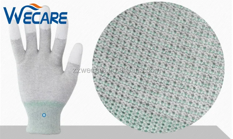 PU Finger Coated Dissipative Safety Work Electrostatic Discharge Antistatic Gloves