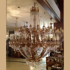 Elegant antique brass crystal chandeliers