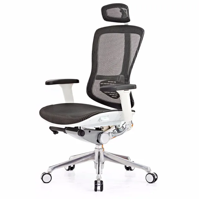 Wired-drived control system fabric korea pu mesh back furniture low back office chair with nylon frame