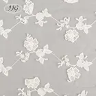Hot sale beautiful white flower garment fabric net mesh embroidery lace for bridal wedding veil