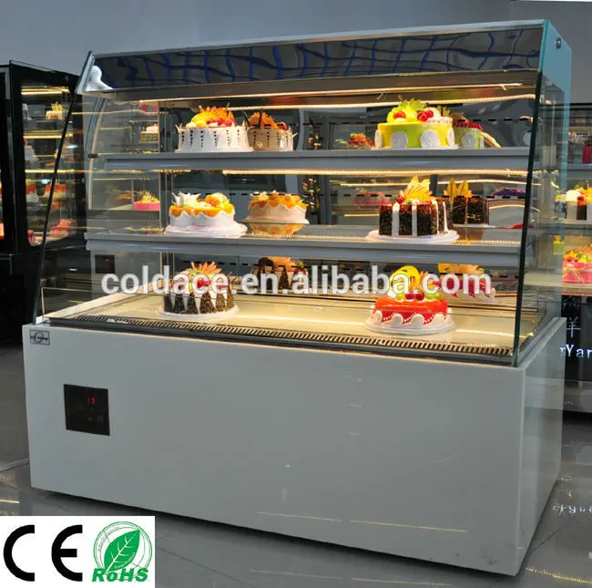 Front open bakery refrigerated showcase freezer without door