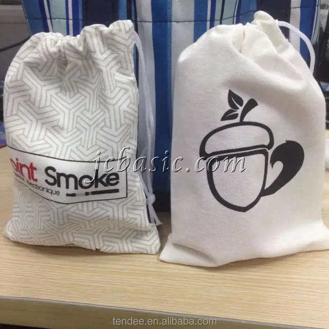 custom logo printed linen cotton canvas bag/canvas drawstring