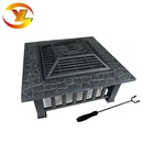 Stocked Outdoor Fire Pit Outdoor Patio Square Fire Pit Table with Cover