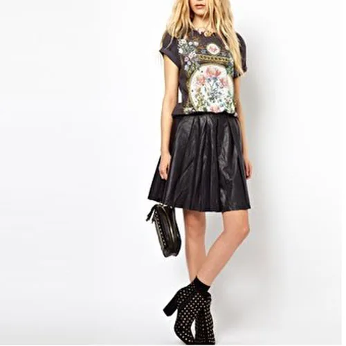 Brand Quality Women Cotton T-Shirt 2015 Summer Casual Slim Shirt Short Sleeve O-Neck T-Shirt Palace Printed Cotton Shirt CI115