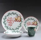 Linyi Jingshi factory supply Christmas 16pcs luxury ceramic dinnerware set for 4 people
