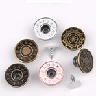 2019 Custom new design style fashion metal silver alloy cover and rivets garment denim jean button
