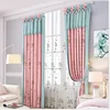 Latest design home pink embroider windows curtains