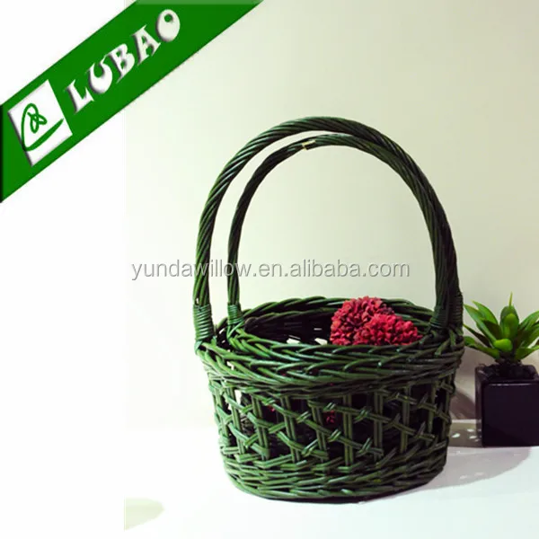 hanging wicker basket willow flower with handle