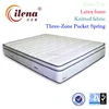 100% Natural breathable euro top latex mattress with knitted fabric