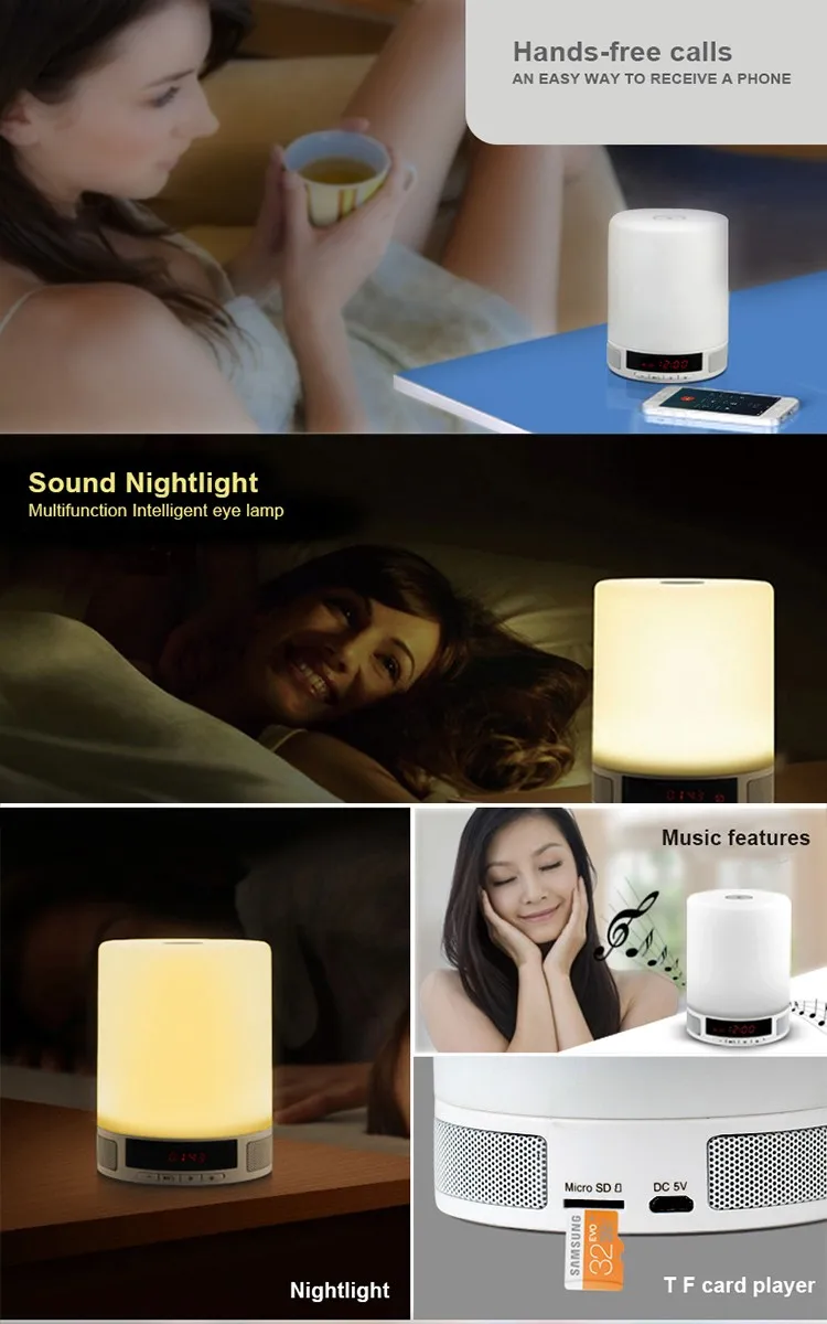 Fashionable design product Multi-function wireless bluetooth LED speaker lamp