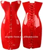 Best price lady red vinyl leather corset