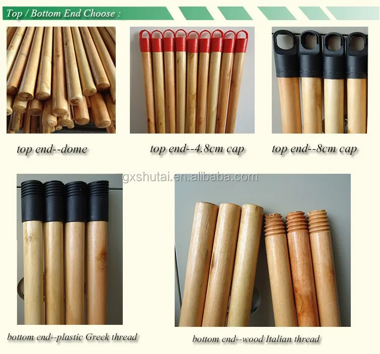Durable Round Pine Varnished Wooden Broom Handle Wooden Broom Stick