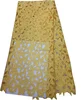 custom high quality guipure yellow milk silk embroidery korean lace fabric