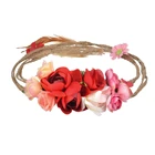 wedding sash Fashion Polyester Floral Women Dress Belts Wedding Bridal Flower Girl Sash Linen Rope Flower Belt