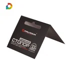 2019 new design recycled packaging card printing custom folding paper card with hang hole