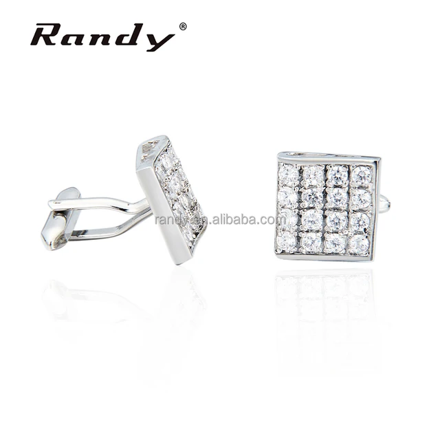 brass metal cubic zirconia squar cuff link souvenirs of weddings