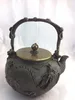 castiron teapot with dragon decoration 1.8L ,copper lid and handle