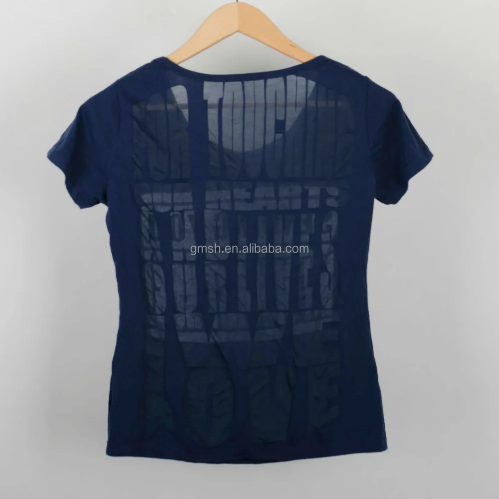 2016最新カスタマイズtシャツネイビー色55% cotton45 %ポリエステル焼損とても人気tシャツでアメリカやヨーロッパ-Tシャツ問屋・仕入れ・卸・卸売り